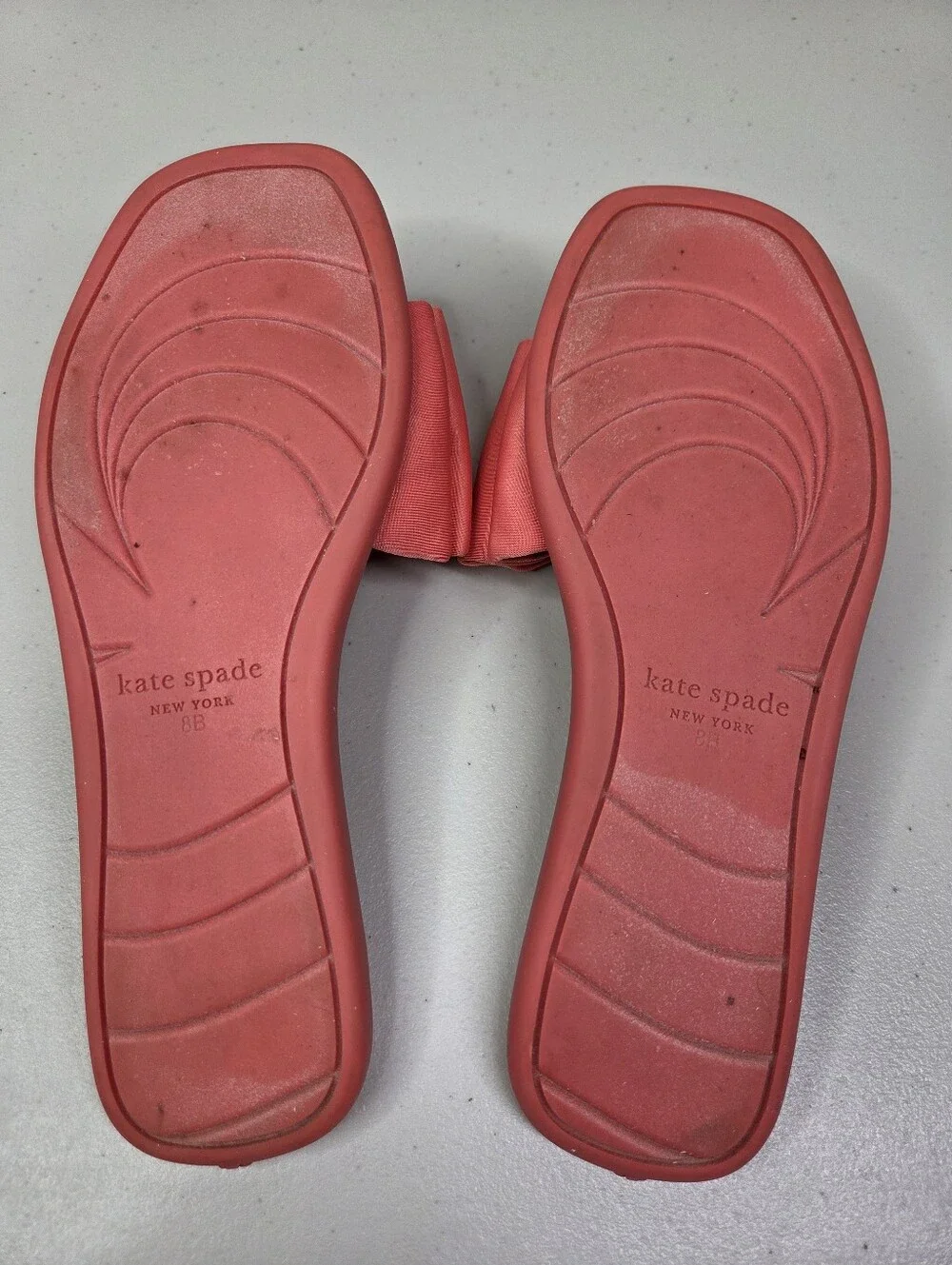 Kate Spade Bikini Bow Slide Sandals Women’s Coral Pink with Knot Bow Shoes
